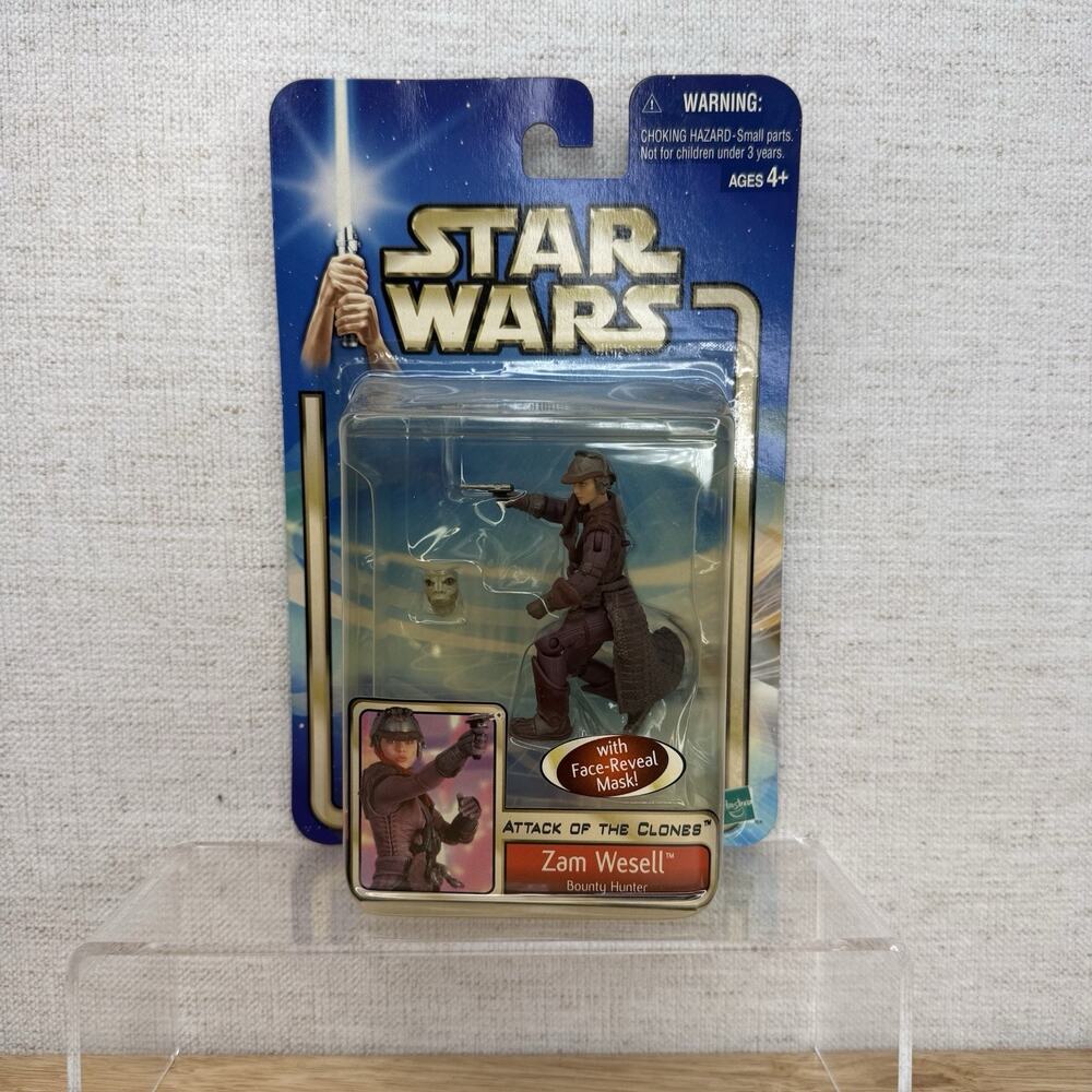 Star Wars Attack of the Clones Zam Wesell #18 Bounty Hunter New Hasbro 2002